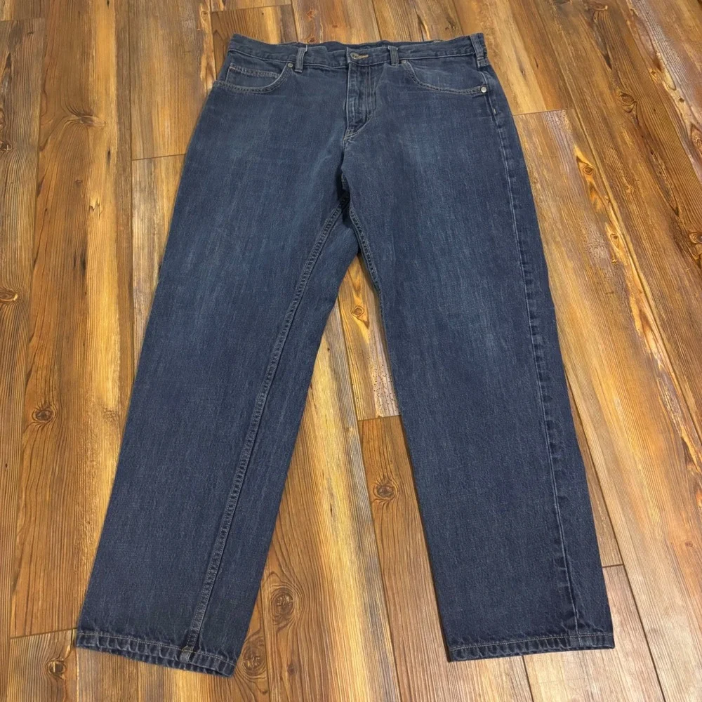 Patagonia Mens 36x30 Regular Fit Iron Clad Cotton Dark Wash Denim Jeans Blue